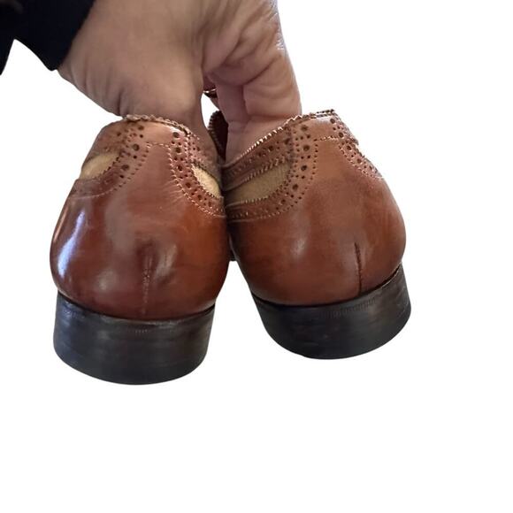 Sarroll Beverly Hills Men\'s Brown Leather Wing Tip Brogue Dress Shoes Size 7